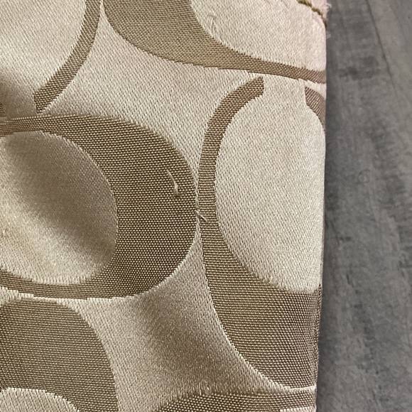 Coach K1194-f16175 Khaki Mohogany Leather Signature Sateen Fabric with Trim Tote - Picture 4 of 10